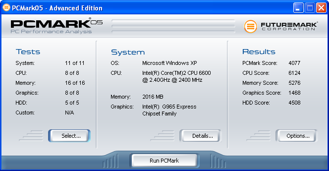 4077 overall, 6124 CPU, 5276 memory, 1468 graphics, 4508 HDD.